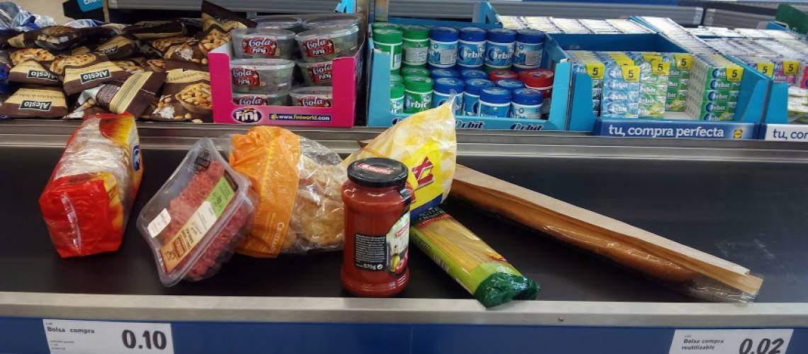cinta caja supermercado